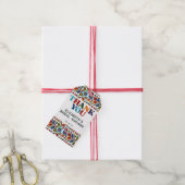 カラフルな花のフィエスタ刺繍パーティー感謝祭 ギフトタグ (より糸付き)