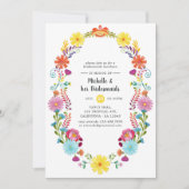 カラフルな花のフィエスタ  ブライズメイドのランチョン 招待状 (正面)