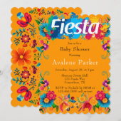 カラフルな花のフィエスタ メキシカン ベビーシャワー 招待状 (正面/裏面)