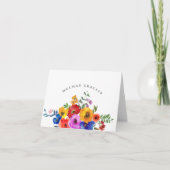 カラフルな花のフィエスタ メキシコ スペイン語 ウェディング サンキューカード (正面)