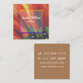 カラフルな花のフェミニンな名刺 スクエア名刺 (正面/裏面)