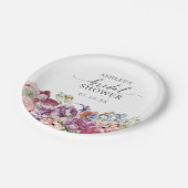 カラフルな花のブライズシャワーパーティー ペーパープレート (アングル)