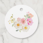 カラフルな花のブライダルシャワーのお礼 フェイバータグ (裏面)