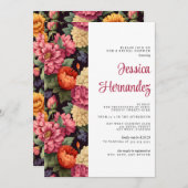 カラフルな花のブライダルシャワーの招待状 招待状 (正面/裏面)