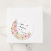 カラフルな花のブライダルシャワー感謝祭 フェイバータグ (インサイチュ)