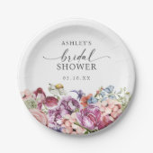 カラフルな花のブライダルシャワー ペーパープレート (正面)