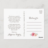 カラフルな花のベイビーシャワー感謝カード ポストカード (裏面)