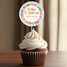 カラフルな花のベイビー イン ブルーム ベビーシャワーのお favors