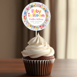 カラフルな花のベイビー イン ブルーム ベビーシャワーのお favors ラウンドシール