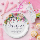 カラフルな花のベビーシャワーの紙皿 ペーパープレート (パーティー)