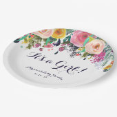 カラフルな花のベビーシャワーの紙皿 ペーパープレート (アングル)