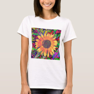 カラフルな花のベビードールのワイシャツ Tシャツ