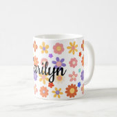 カラフルな花のミックス マグカップ (正面右)