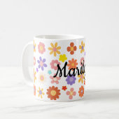 カラフルな花のミックス マグカップ (正面左)