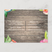 カラフルな花のモダンな花木レース セーブデート 案内ポストカード (裏面)