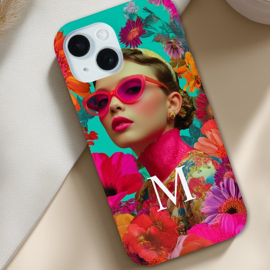 カラフルな花のモノグラムアート - 女性 Case-Mate iPhoneケース