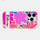 カラフルな花のモノグラム オーダーメイド Phone Case iPhoneケース (裏面横)