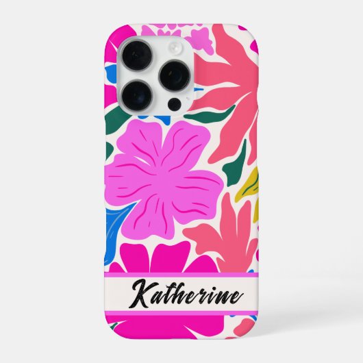 カラフルな花のモノグラム オーダーメイド Phone Case iPhoneケース (裏面)
