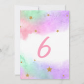 カラフルな花のユニコーンの招待状 招待状 (裏面)