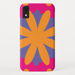 カラフルな花の円形模様 iPhone XRケース