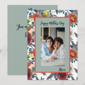 カラフルな花の写真の母の日カード シーズンカード (正面/裏面)