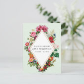 カラフルな花の写真　お別れ会招待状 ポストカード (スタンド正面)