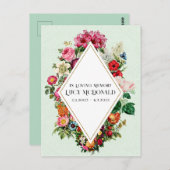 カラフルな花の写真　お別れ会招待状 ポストカード (正面/裏面)