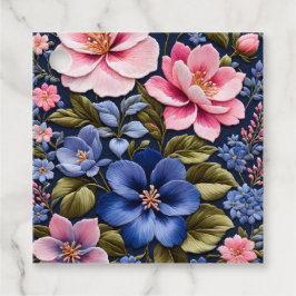 カラフルな花の刺繍アートギフトタグ フェイバータグ