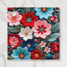 カラフルな花の刺繍アートギフトタグ フェイバータグ