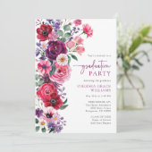 カラフルな花の卒業パーティー 招待状 (スタンド正面)