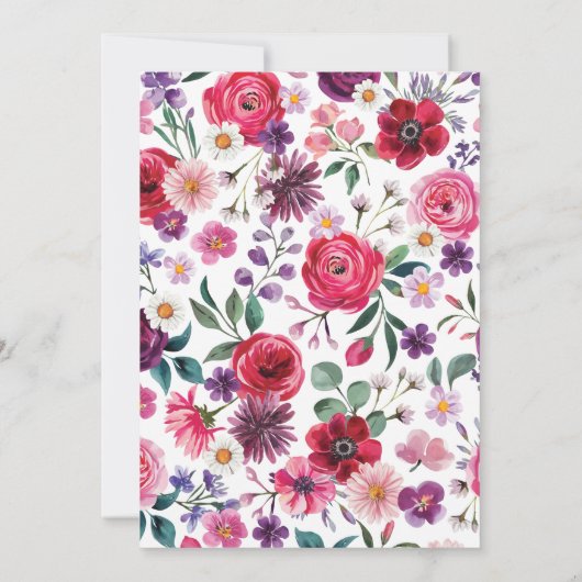 カラフルな花の卒業式 案内状 (裏面)