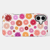 カラフルな花の大柄パターン iPhoneケース (裏面横)