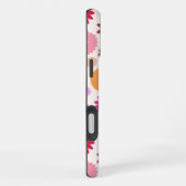 カラフルな花の大柄パターン iPhoneケース (右側面)