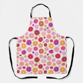 カラフルな花の大柄 エプロン (正面)