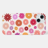 カラフルな花の大柄 iPhoneケース (裏面横)