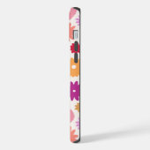 カラフルな花の大柄 iPhoneケース (左側面)