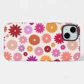 カラフルな花の大柄 iPhoneケース (裏面横)