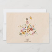 カラフルな花の妖精の1歳の誕生日ガーデンパーティー 招待状 (裏面)