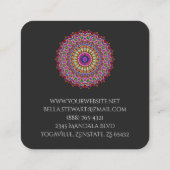 カラフルな花の幾何学的な曼荼羅 スクエア名刺 (裏面)