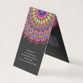 カラフルな花の幾何学的な曼荼羅 名刺 (裏面)