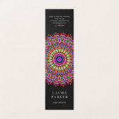 カラフルな花の幾何学的な曼荼羅 名刺 (外部フラット)