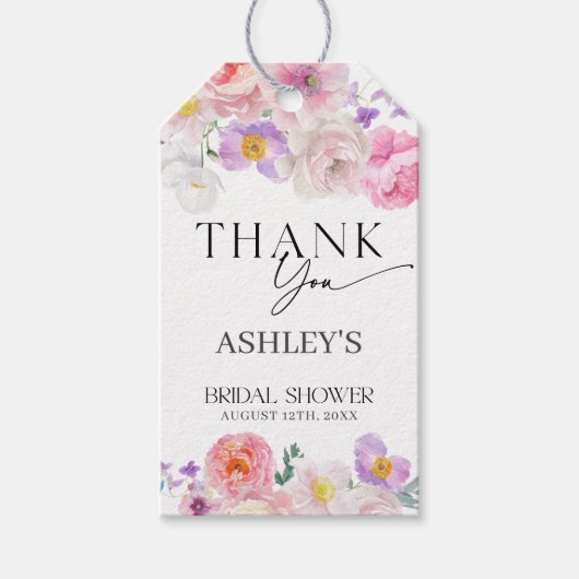 カラフルな花の感謝を込めて ギフトタグ (正面)