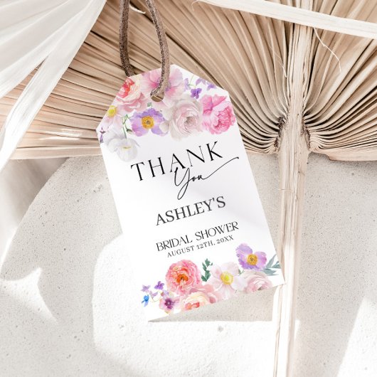 カラフルな花の感謝を込めて ギフトタグ