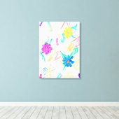 カラフルな花の抽象画 キャンバスプリント (インサイチュ (ウッドフロア))