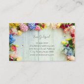 カラフルな花の明るくてカワイイデザイン 名刺 (裏面)