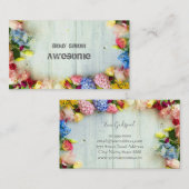 カラフルな花の明るくてカワイイデザイン 名刺 (正面/裏面)