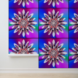 カラフルな花の曼荼羅アート柄 壁紙