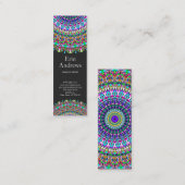 カラフルな花の曼荼羅 スキニー名刺 (正面/裏面)
