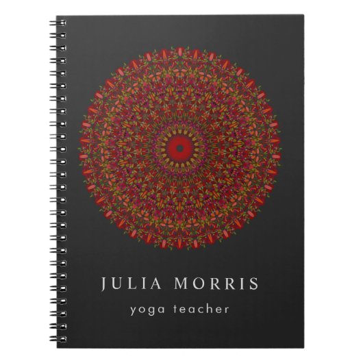 カラフルな花の曼荼羅 ノートブック (正面)