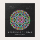 カラフルな花の曼荼羅 名刺 (外部フラット)